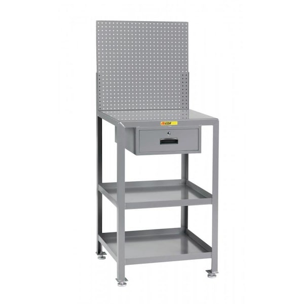 Little Giant Shop Desk, Mobile, Pegboard, Drawer, 22" x 24" PSR22243RBKDRPB - main